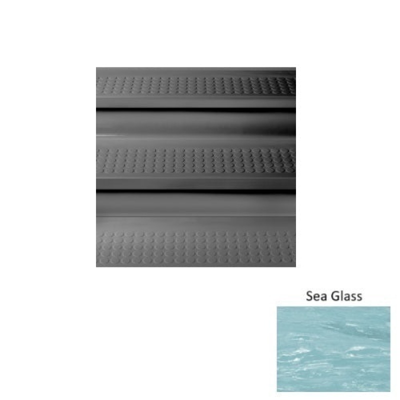 Marbleized 98 Sea Glass Vantage Raised Circular Rubber (Sq) Stair Tread - Textured