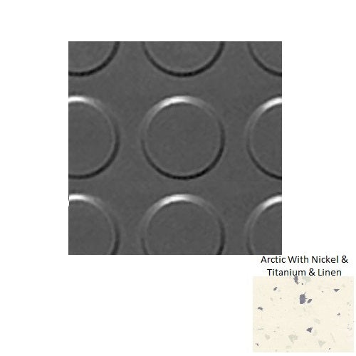 Spextones Arctic With Nickel & Titanium & Linen Rbt Radial High Profile Rubber Distinct Designs Tile - Textured - 18" X 18"