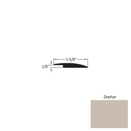 Johnsonite Zephyr Vinyl Moulding / Trim - 1 5/8" x 35 ft (420") x 1/8" Reducer
