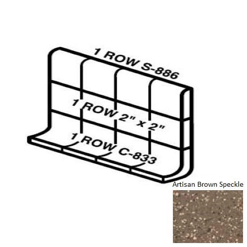 Keystones Unglazed Mosaic Artisan Brown Speckle Porcelain Wall Trim - 5" X 12" Built Up Base (Mb5b) - Matte