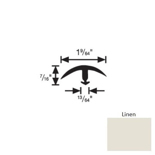 Flextones Linen Vinyl 162 Snap-Down Divider, 1 9/64" X 12 Ft