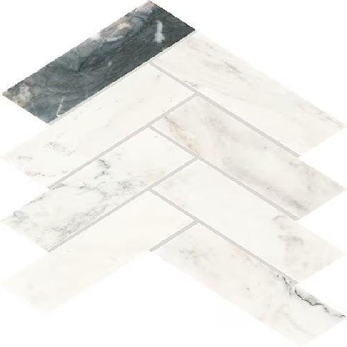 Gamma Illusive Natural Stone Mosaic - 2" X 6" Herringbone - Polished