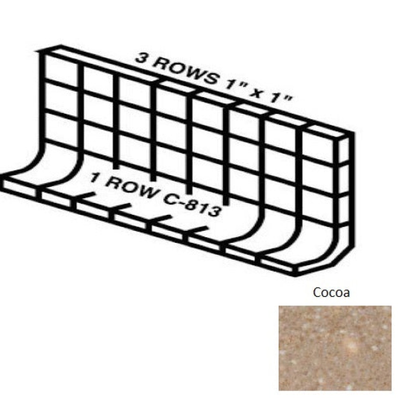 American Olean Unglazed Cocoa Porcelain Built-Up Base Wall Trim, 5" x 12"