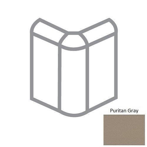 Metropolitan Puritan Gray Ceramic Floor & Wall Trim - 6" X 6" Bullnose Corner - Honed