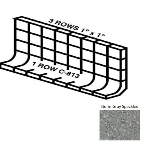Unglazed Mosaics Storm Gray Speckled Porcelain Wall Trim