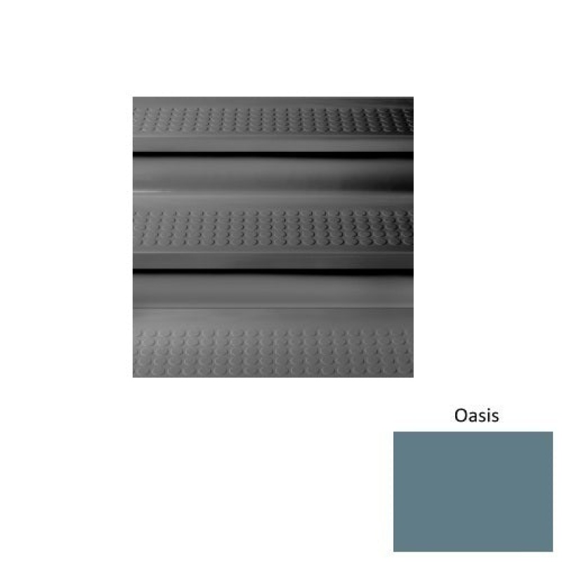 Solid 98 Oasis Vantage Raised Circular Rubber (Sq) With Galley Red Abrasive Strip Stair Tread With Dupont Kevlar - Textured