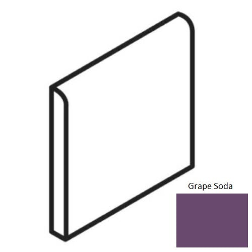Bright & Matte Grape Soda Ceramic Wall Trim - 6" X 6" Bullnose - Glossy