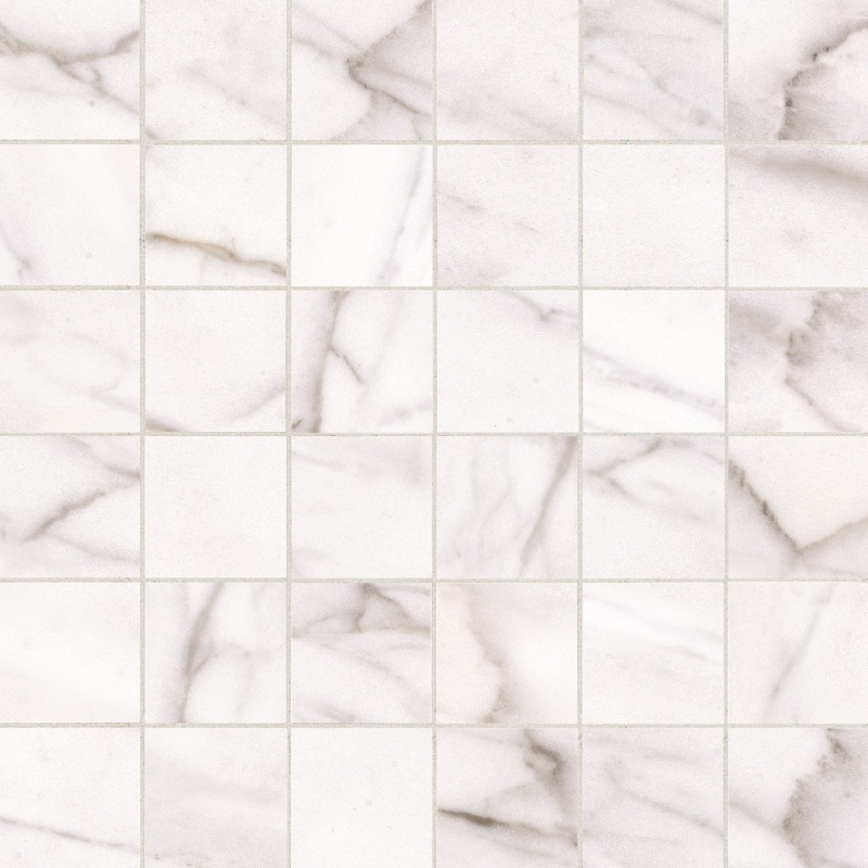 Classic Carrara Porcelain Mosaic - 2" x 2" Matte