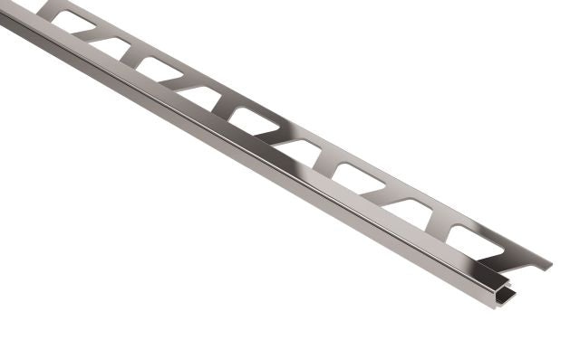 Quadec Square Edge Metal Tile Edging Trim - Polished Chrome Anodized Aluminum