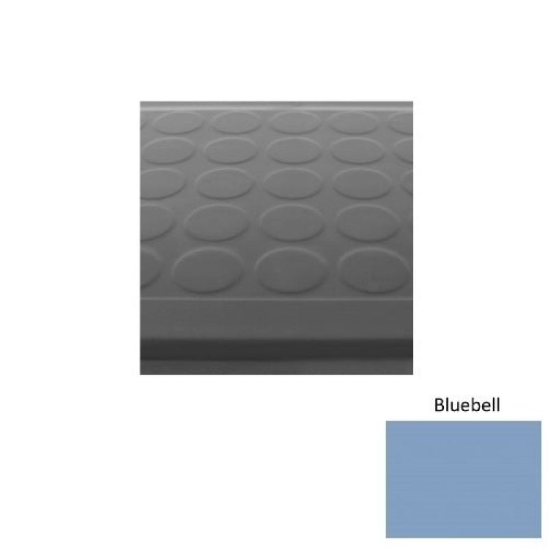 Solid 92 Bluebell Low Profile Raised Circular Rubber (Sq) With Safety Yellow Abrasive Strip Stair Tread - Textured