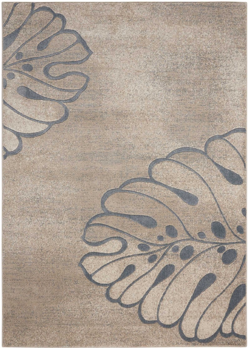 Maxell Beige Mae04 Polyester Modern Area Rug