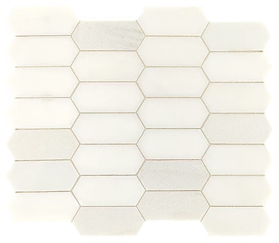 Empyrean Ice Marble Mosaic 2" x 4" Elongated Hexagon - Honed
