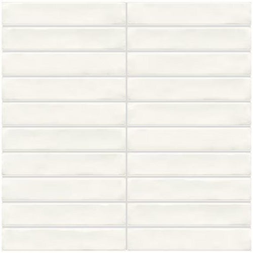 Artcrafted Coconut Ceramic Mosaic - 1" X 6" Stacked - Glossy