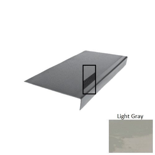 Evolving Styles Creative Elements Light Gray Type 975 With Ribbed / Smooth Insert Distinct Designs Rubber - 12 1/2" X 72" Stair Tread - Hammered