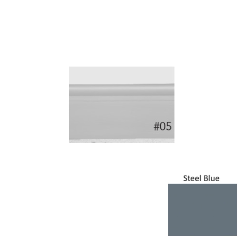 Pinnacle Plus #05 Contrive Steel Blue Rubber Coil Wall Base - 2 1/2" X 60 Ft