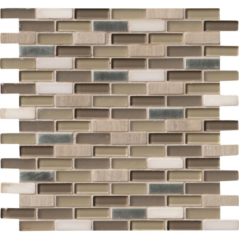 Decorative Blends Silver Tip Glass & Stone Mosaic