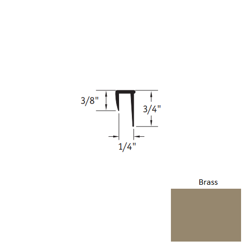 Johnsonite Brass Vinyl Moulding Trim 1/4" x 12 Ft