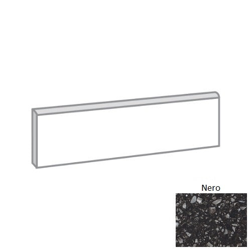 Terazio Nero Porcelain Floor & Wall Trim 3" x 24" Bullnose