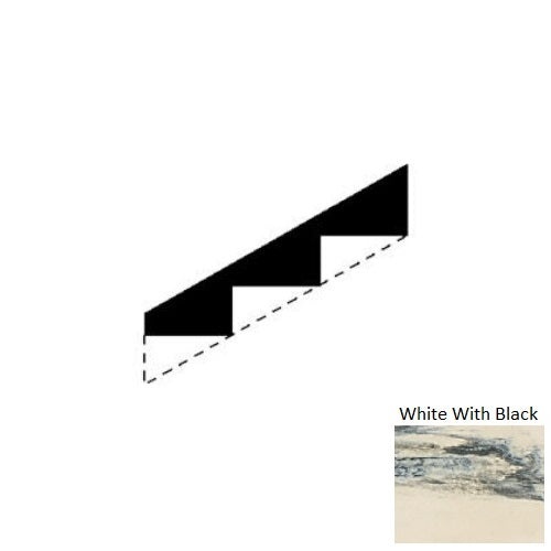 White With Black Rubber Stringers 10" x 72"
