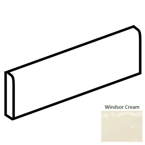 Middleton Square Windsor Cream Ceramic Wall Trim - 4" X 12" Bullnose - Matte