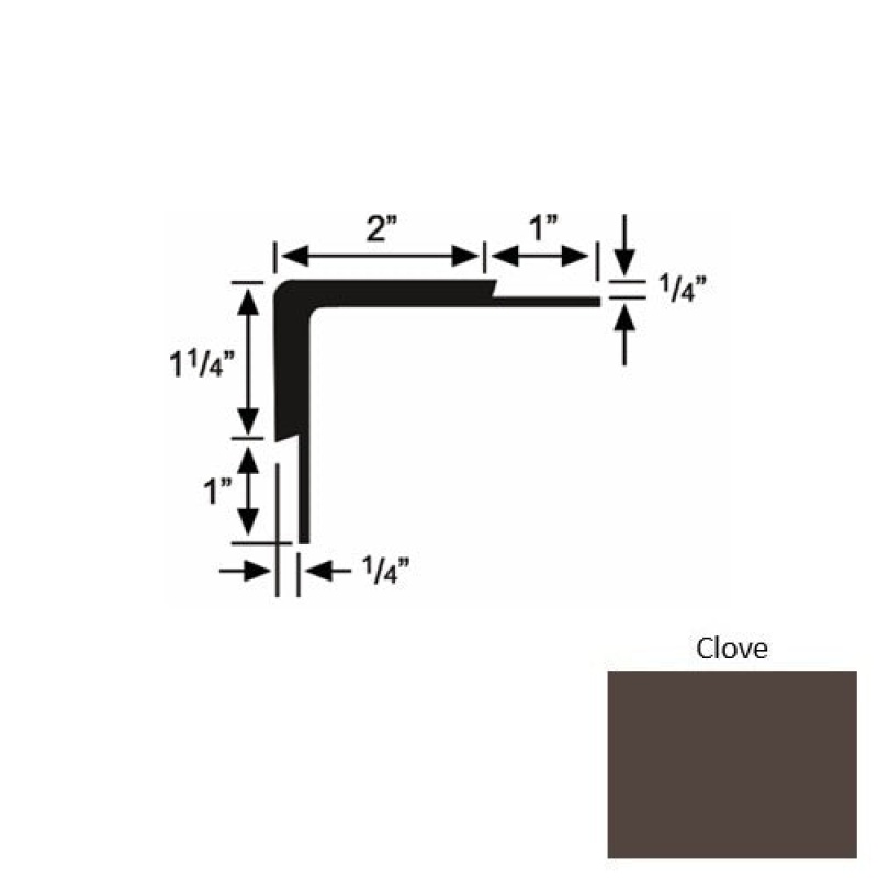 Solid 16 Clove Rubber Double Flange Carpet Stair Nosing
