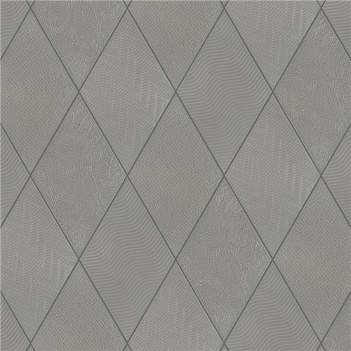 Rhombus Dark Grey Porcelain Tile - Glossy - 5 1/2" x 9 1/2"