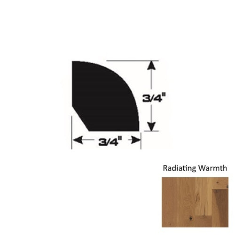 Timberbrushed Silver Radiating Warmth Hardwood Moulding / Trim - 3/4" X 90" Quarter Round - Urethane & Aluminum Oxide