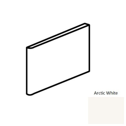 Color Wheel Classic Arctic White Ceramic Wall Trim - 3" X 6" Bullnose 3" Side