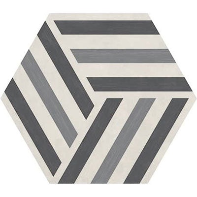 Bee Hive Run-Up Cool Blend Deco Porcelain Tile - Matte - 20" X 24" Hexagon
