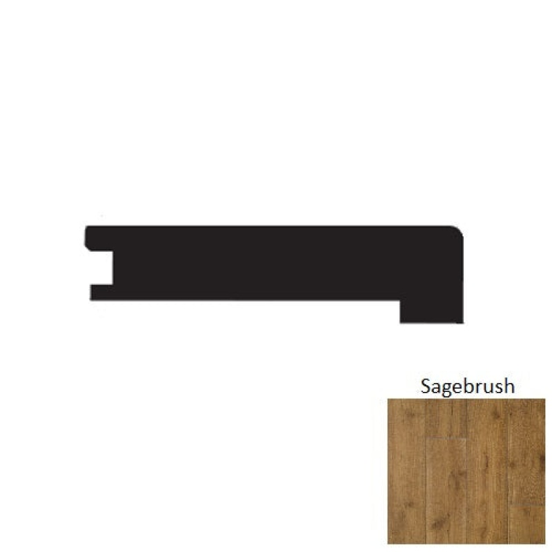 Taverne Sagebrush Hardwood Moulding / Trim - 3" X 90" Flush Square Stair Nose - Wire Brushed