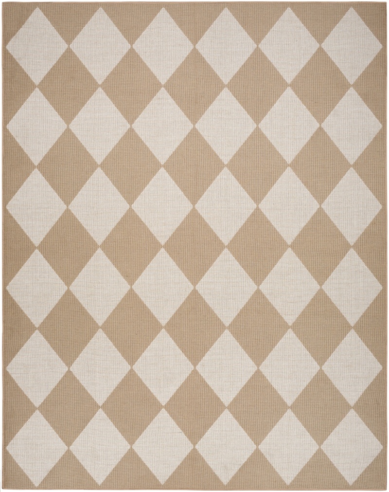 Washable Modern Jute Blend Area Rug, Natural Ivory, 5 ft x 7 ft