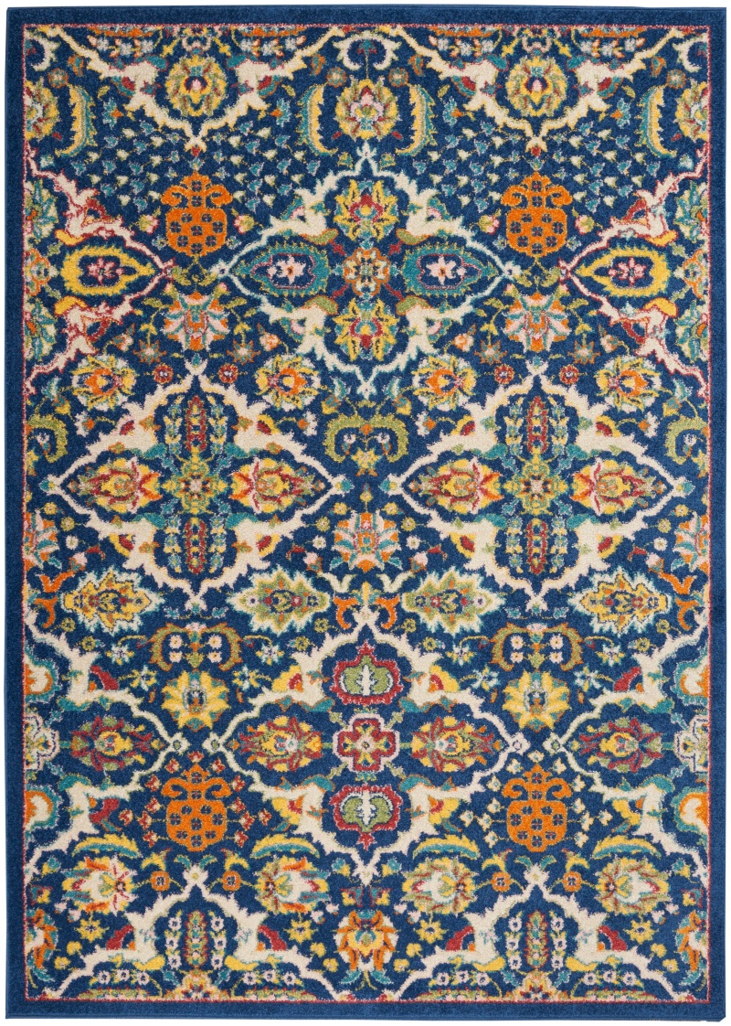 Allur Alr03 Navy Multicolor Bohemian Area Rug