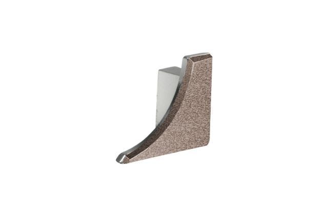 Dilex Ahka Right End Cap Metal Tile Edging Trim - Light Anthracite Textured Color Coated Aluminum - 1/4" X 1/2"