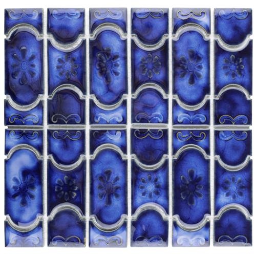 Montego Sapphire Porcelain Mosaic - Glossy