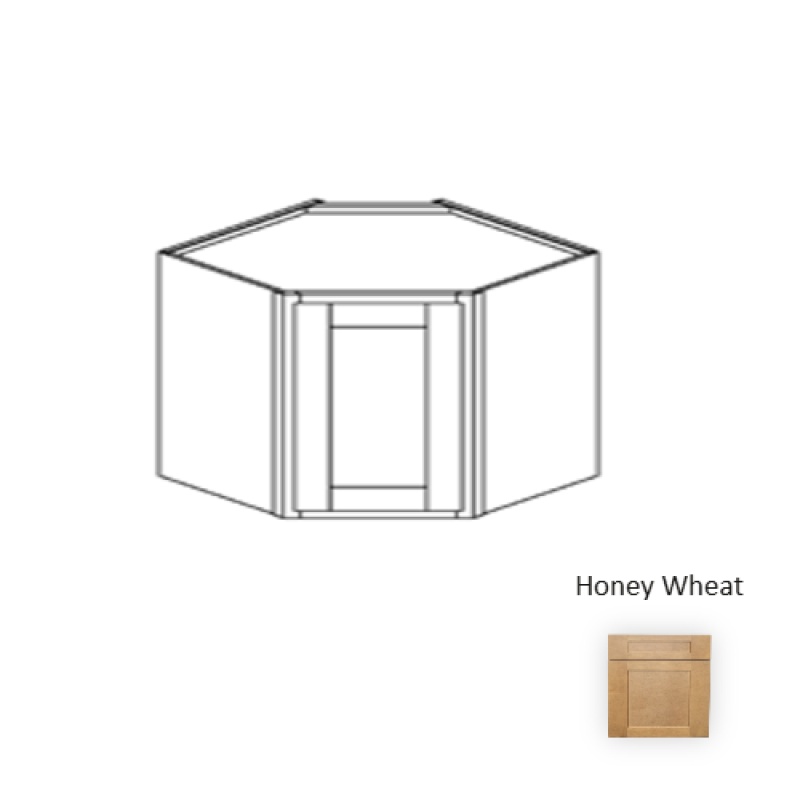 Framed Shaker Deluxe Honey Wheat Natural Clear Coat Wood Kitchen Wall Cabinet - 27" X 42" X 15" - Natural Clear Coat