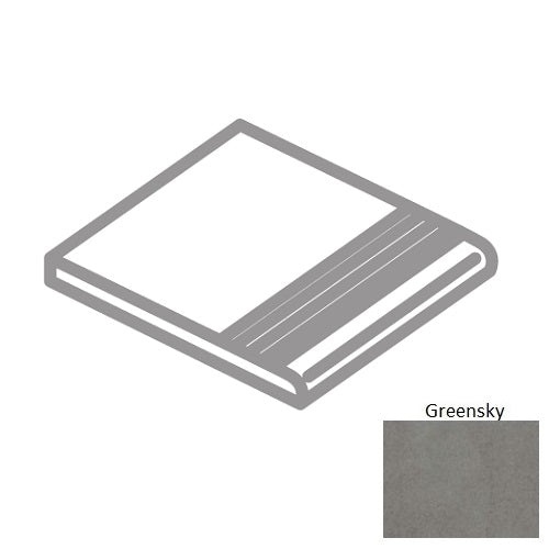 Sky Greensky Porcelain Floor Trim - 12" X 12" Stair Tread - Honed