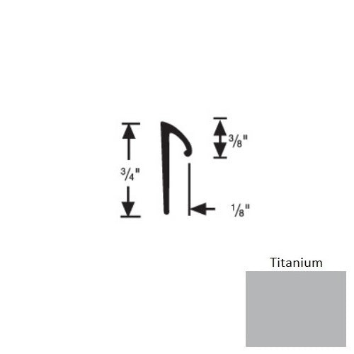 Flextones Titanium Vinyl 197R Tapered Resilient Cove Cap - 3/8" X 12 Ft - Thermoplastic