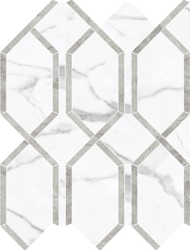 La Marca Statuario Nuovo Porcelain Mosaic - Modella - Polished