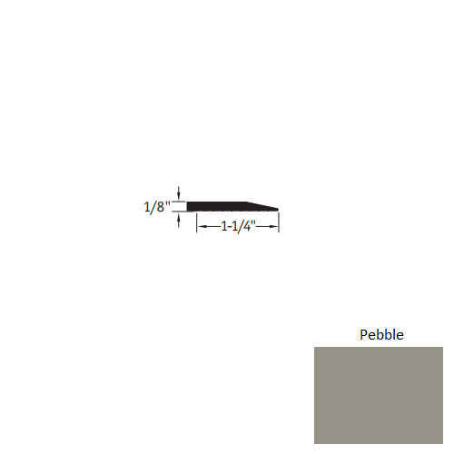 Pebble Vinyl Reducer Moulding 1 1/4" x 25 Ft