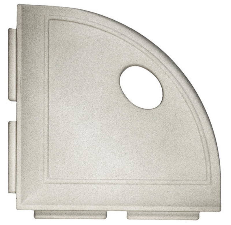 Bathroom Accessories Gray Resin & Ceramic Corner Shelf - 5" Radius - Matte