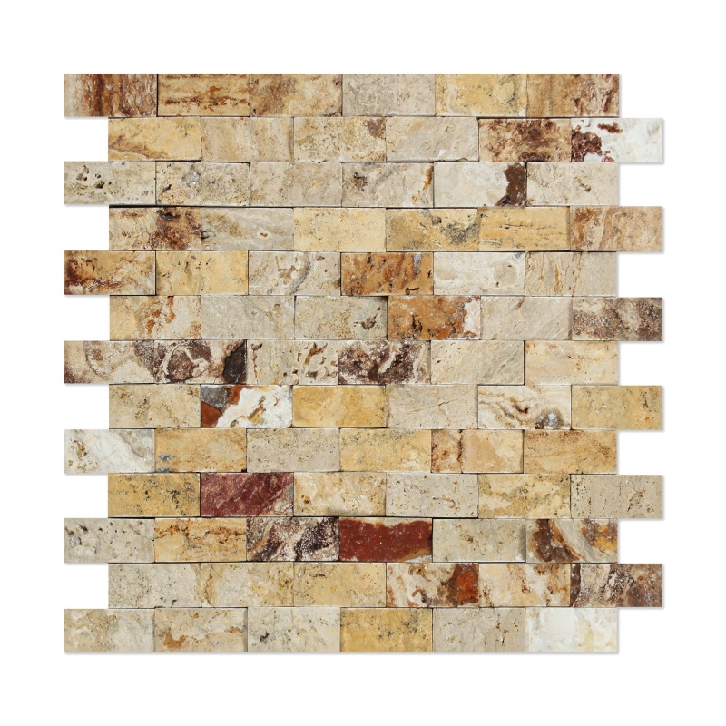 Valencia Travertine Mosaic - 1" X 2" Brick