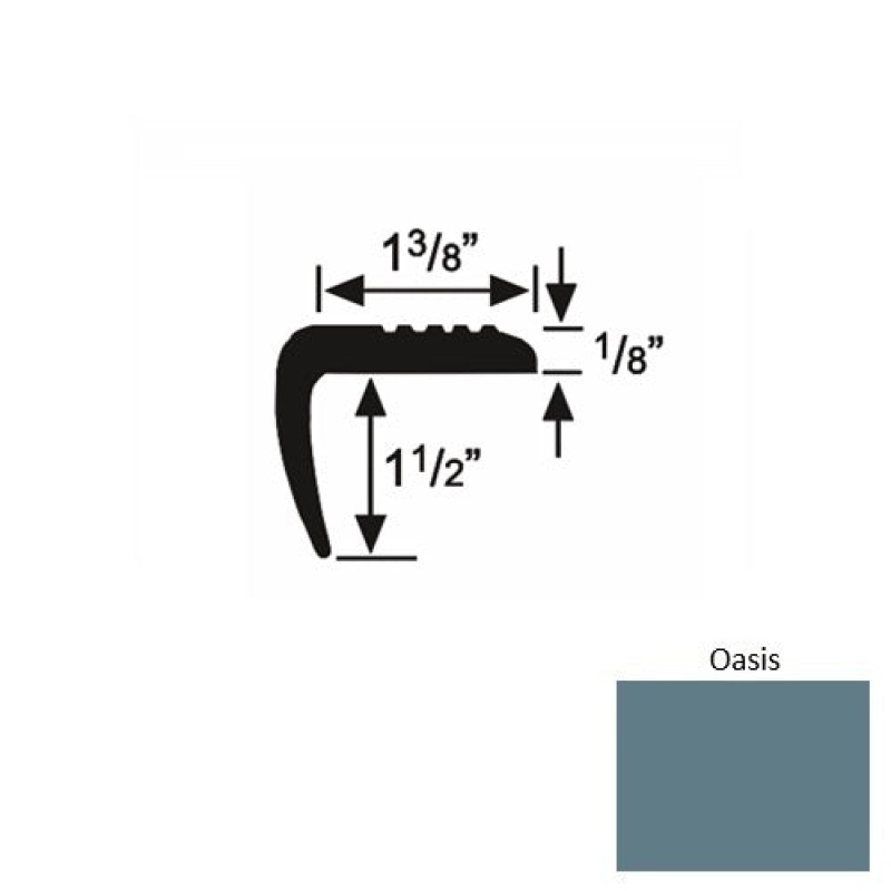 Solid 05 Oasis Rubber Domestic Stair Nosing (Sq) - 1 3/8" X 9 Ft (108")