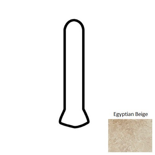 Continental Slate Egyptian Beige Porcelain Floor & Wall Trim - 1" X 6" Cove Base Outcorner - Matte