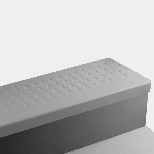 Colonial Grey Raised Round Rubber Stair Tread Trim