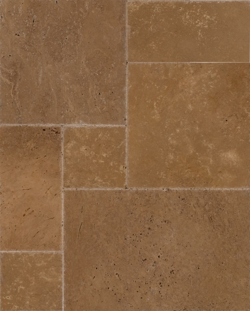 American Chestnut Travertine Versailles Pattern