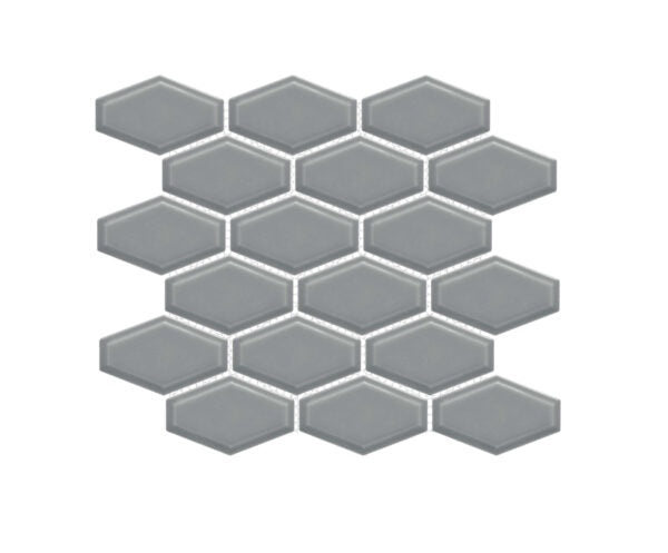 Artisan Plus Dark Porcelain Mosaic - Elongated Hexagon - Glossy