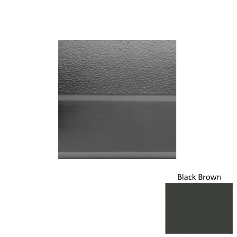 Solid 93 Black Brown Rubber (Sq) With Galley Red Abrasive Strip Stair Tread With Dupont Kevlar - Textured