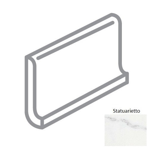Classic Statuarietto Porcelain Wall Trim - 6" X 12" Cove Base - Matte