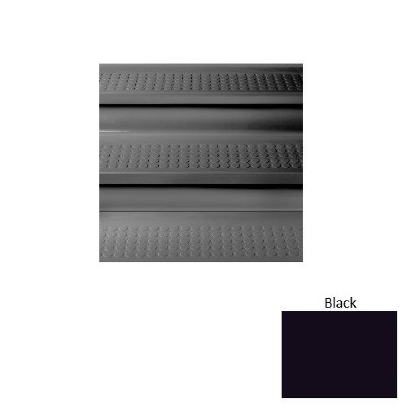 Solid 96 Black Vantage With Riser Rubber (Sq) Stair Tread With Dupont Kevlar - Textured
