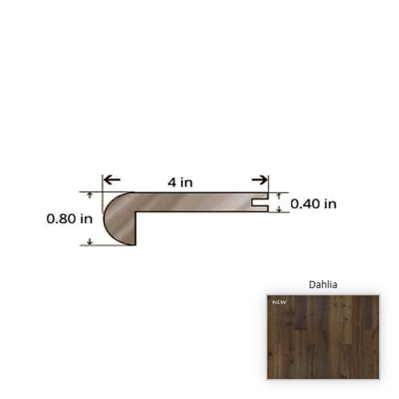 True Oak Dahlia Hardwood Moulding / Trim - 84.25" Stair Nose - Nu Oil Super Matte